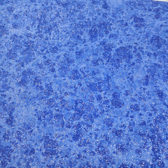 Blue Fabric Sparkle Shimmer Craft Sewing Material 1 1/4 Yard x 30" - Picture 1 of 2